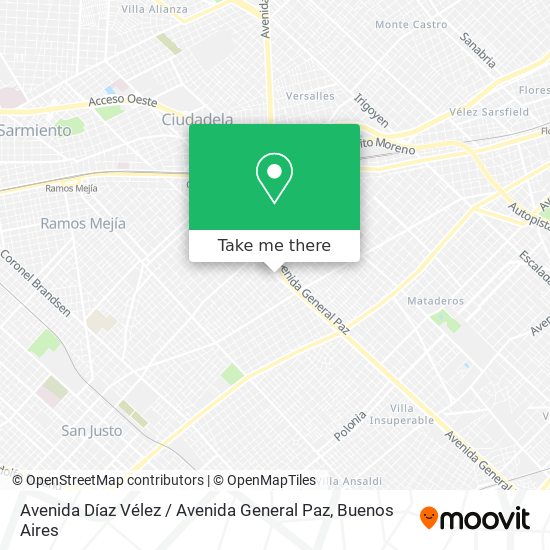 Avenida Díaz Vélez / Avenida General Paz map