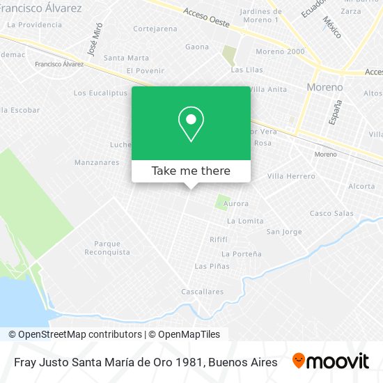 Fray Justo Santa María de Oro 1981 map