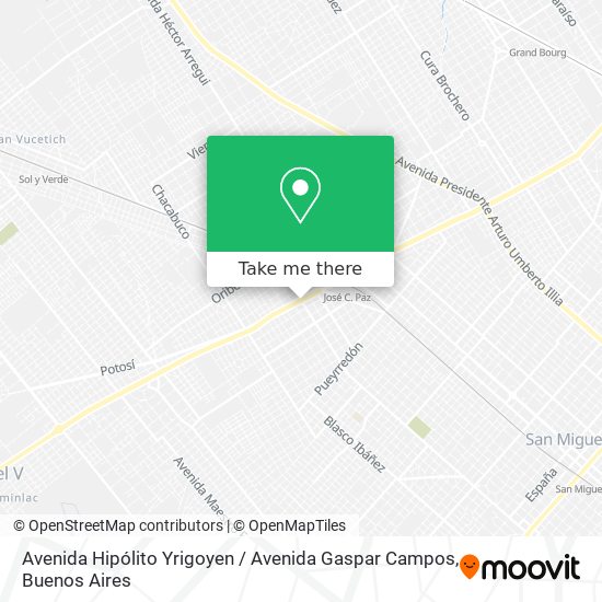 Mapa de Avenida Hipólito Yrigoyen / Avenida Gaspar Campos