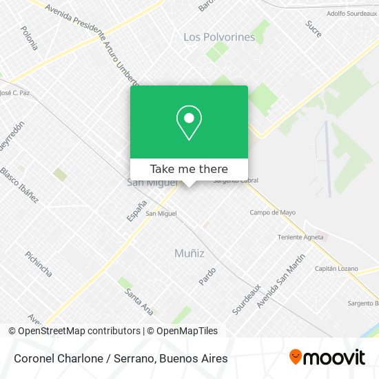 Coronel Charlone / Serrano map