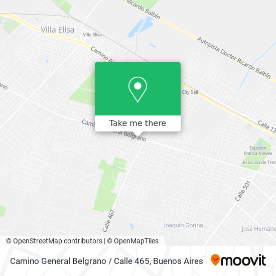 Camino General Belgrano / Calle 465 map