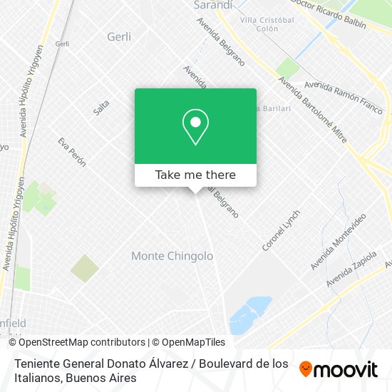 Teniente General Donato Álvarez / Boulevard de los Italianos map