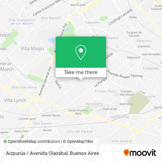 Aizpurúa / Avenida Olazábal map