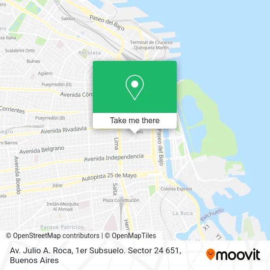 Mapa de Av. Julio A. Roca, 1er Subsuelo. Sector 24 651