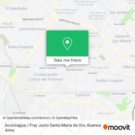 Aconcagua / Fray Justo Santa María de Oro map