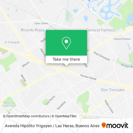 Avenida Hipólito Yrigoyen / Las Heras map