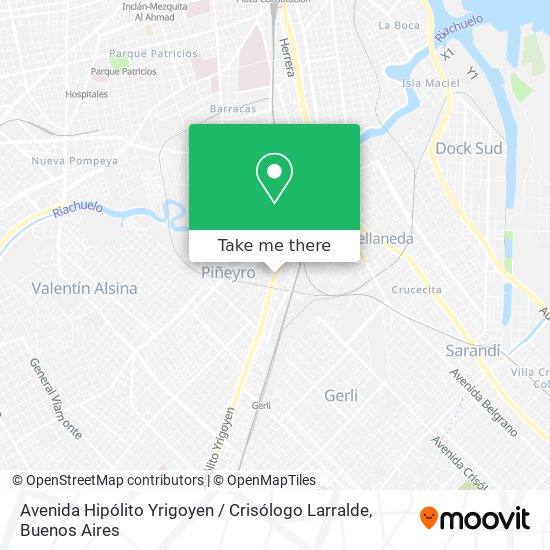 Avenida Hipólito Yrigoyen / Crisólogo Larralde map