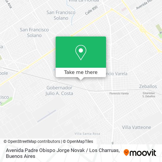 Mapa de Avenida Padre Obispo Jorge Novak / Los Charruas