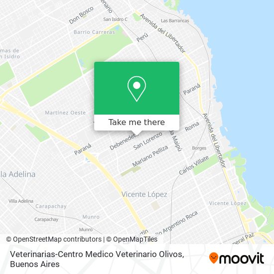 Mapa de Veterinarias-Centro Medico Veterinario Olivos