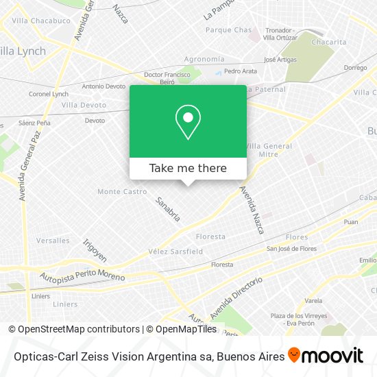 Opticas-Carl Zeiss Vision Argentina sa map