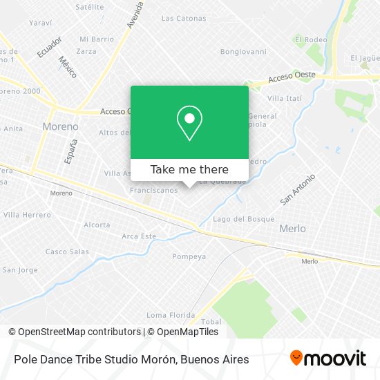 Mapa de Pole Dance Tribe Studio Morón