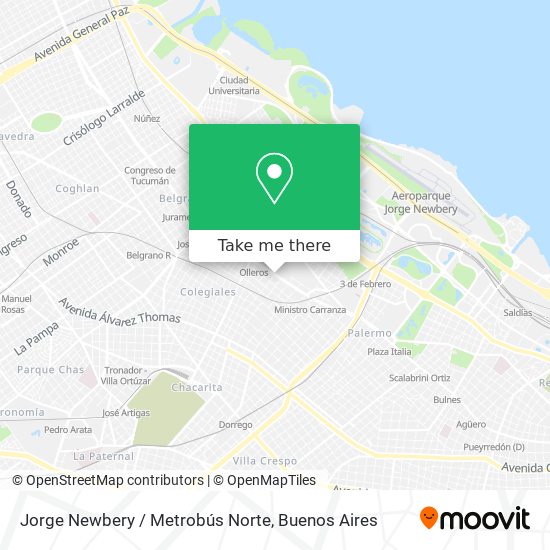Jorge Newbery / Metrobús Norte map