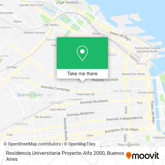 Mapa de Residencia Universitaria Proyecto Alfa 2000