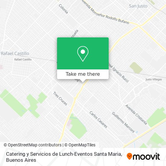 Mapa de Catering y Servicios de Lunch-Eventos Santa Maria