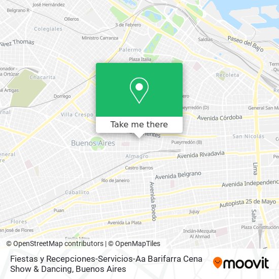 Fiestas y Recepciones-Servicios-Aa Barifarra Cena Show & Dancing map
