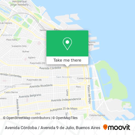 Mapa de Avenida Córdoba / Avenida 9 de Julio