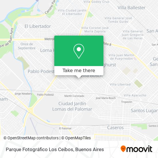 Mapa de Parque Fotográfico Los Ceibos