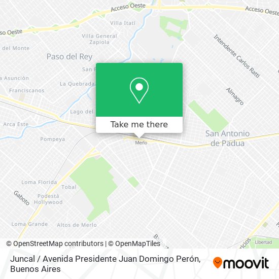Mapa de Juncal / Avenida Presidente Juan Domingo Perón