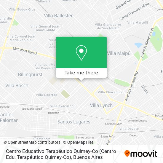 Mapa de Centro Educativo Terapéutico Quimey-Co