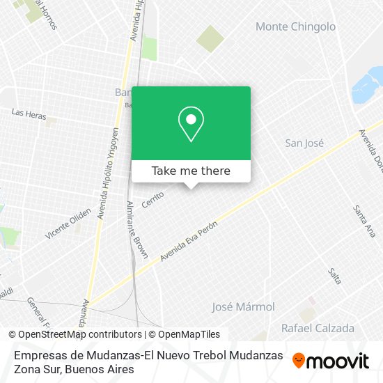 Mapa de Empresas de Mudanzas-El Nuevo Trebol Mudanzas Zona Sur