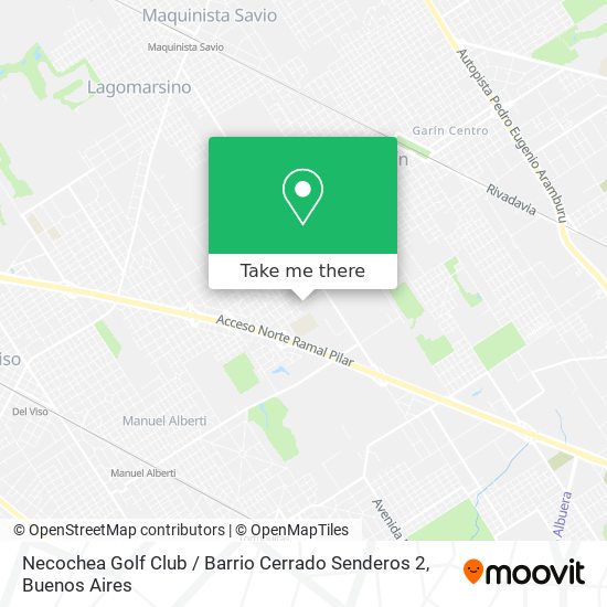 Mapa de Necochea Golf Club / Barrio Cerrado Senderos 2