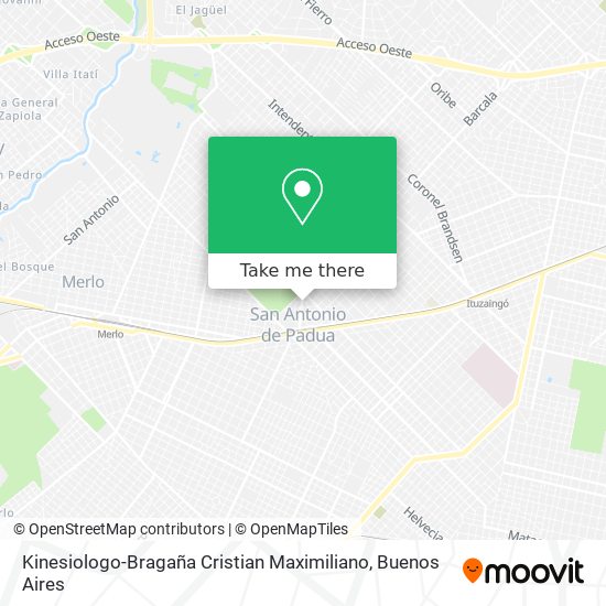 Kinesiologo-Bragaña Cristian Maximiliano map