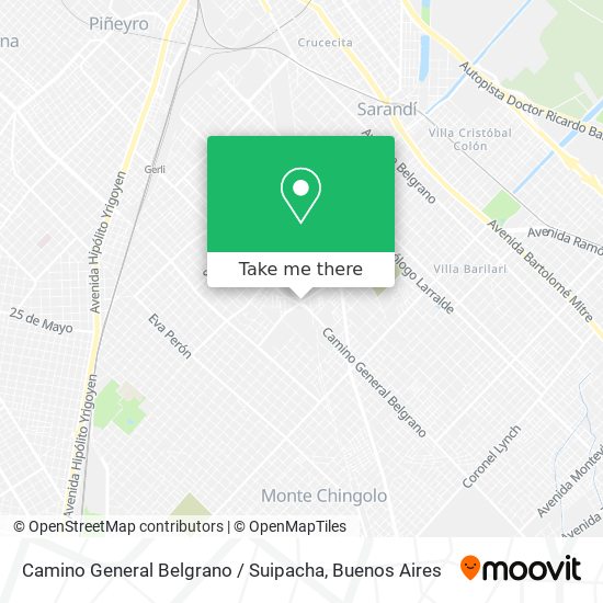 Mapa de Camino General Belgrano / Suipacha