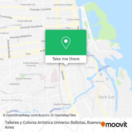 Mapa de Talleres y Colonia Artística Universo Bellotas
