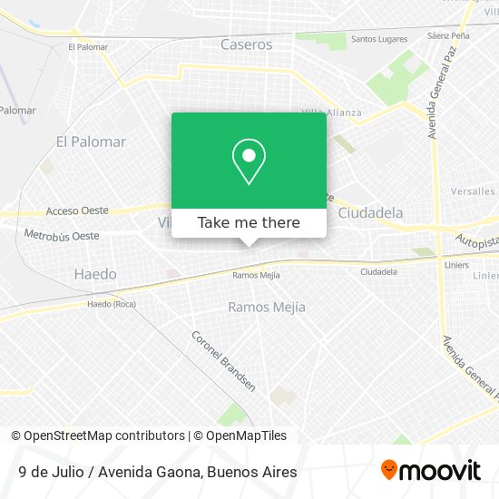 Mapa de 9 de Julio / Avenida Gaona