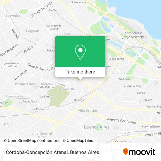 Córdoba-Concepción Arenal map