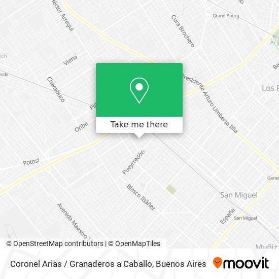 Coronel Arias / Granaderos a Caballo map