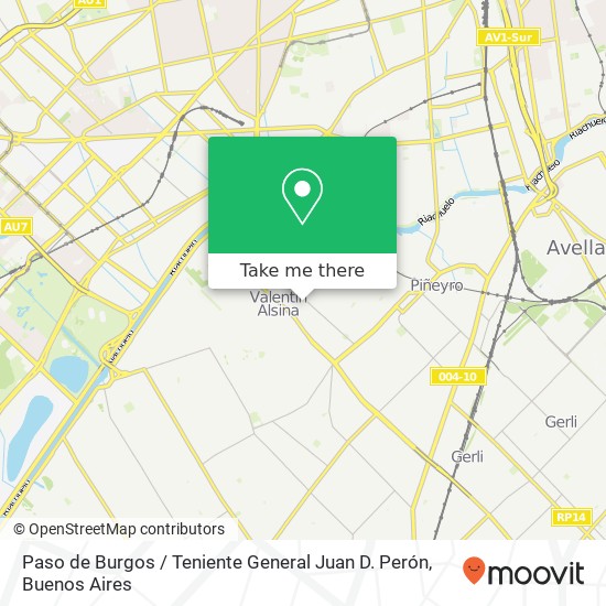 Paso de Burgos / Teniente General Juan D. Perón map