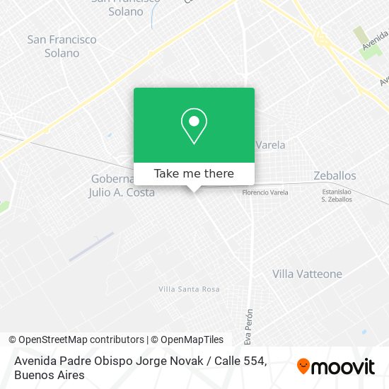 Mapa de Avenida Padre Obispo Jorge Novak / Calle 554