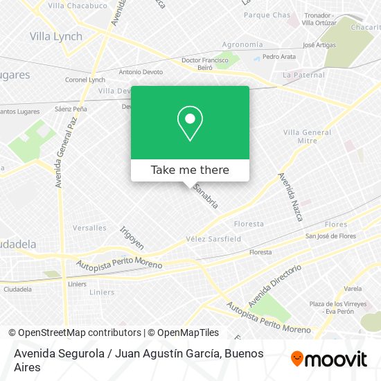 Avenida Segurola / Juan Agustín García map