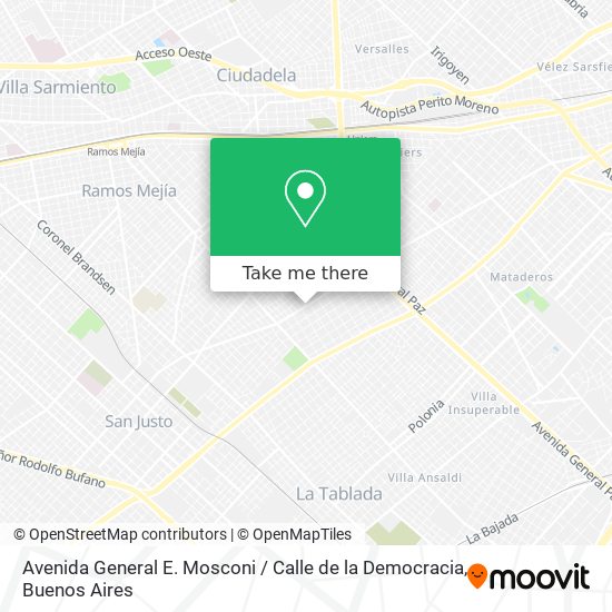 Avenida General E. Mosconi / Calle de la Democracia map