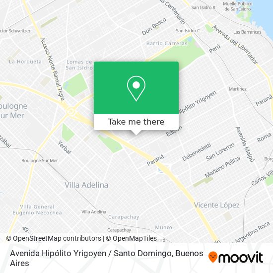 Mapa de Avenida Hipólito Yrigoyen / Santo Domingo
