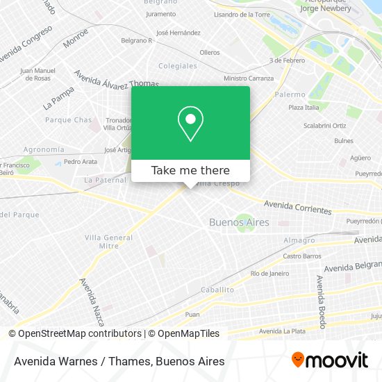 Avenida Warnes / Thames map