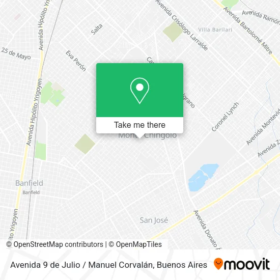 Avenida 9 de Julio / Manuel Corvalán map