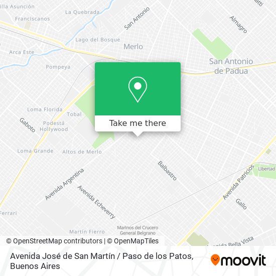 Avenida José de San Martín / Paso de los Patos map