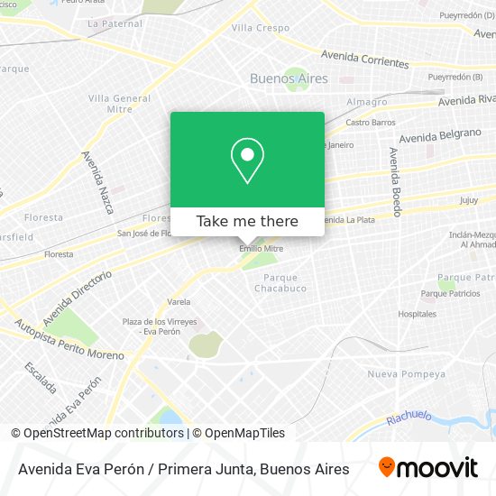 Avenida Eva Perón / Primera Junta map