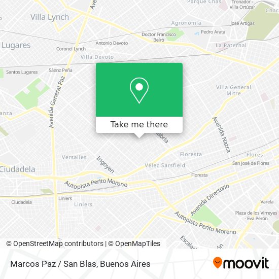 Marcos Paz / San Blas map