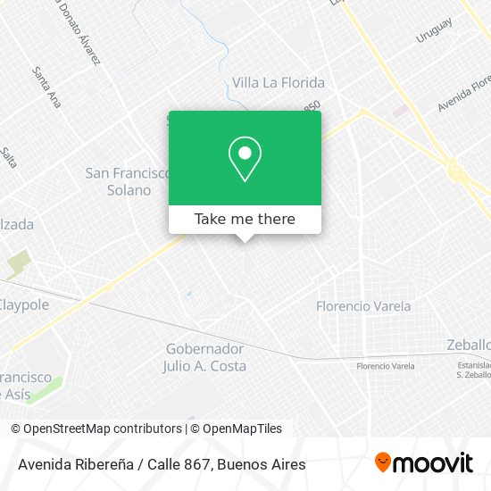 Avenida Ribereña / Calle 867 map