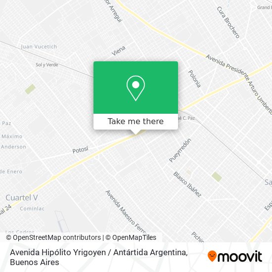 Avenida Hipólito Yrigoyen / Antártida Argentina map