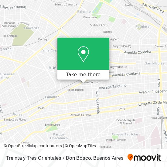 Mapa de Treinta y Tres Orientales / Don Bosco