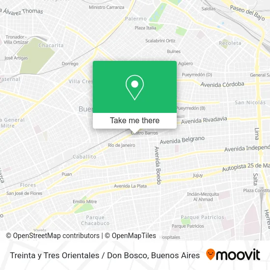 Treinta y Tres Orientales / Don Bosco map