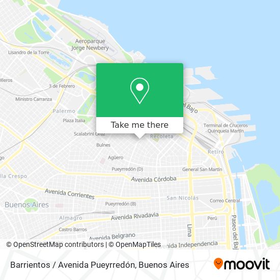 Barrientos / Avenida Pueyrredón map