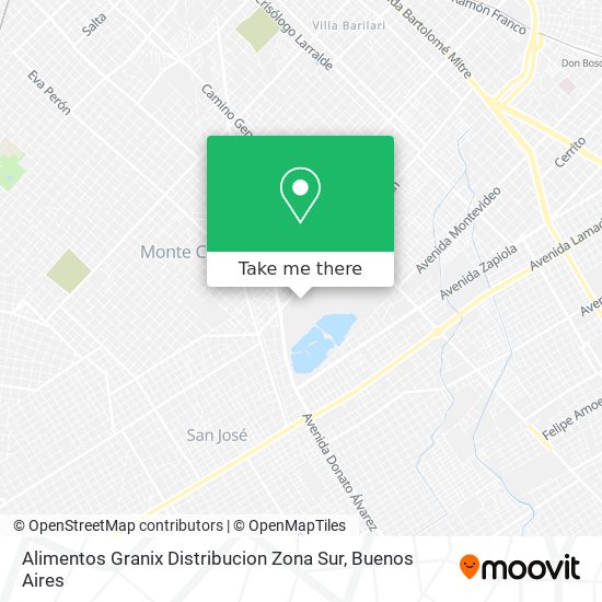 Alimentos Granix Distribucion Zona Sur map