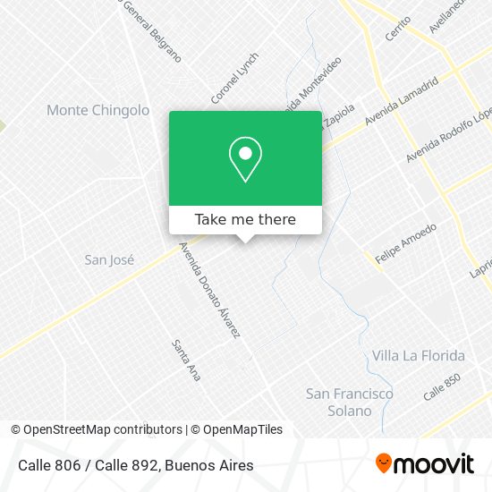 Calle 806 / Calle 892 map