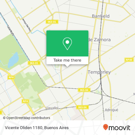Vicente Oliden 1180 map