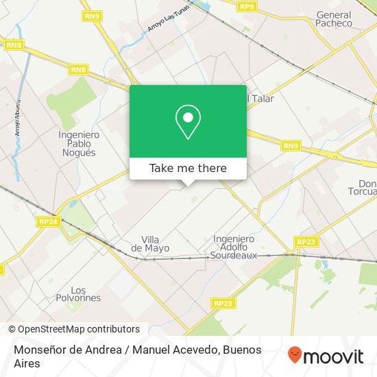 Monseñor de Andrea / Manuel Acevedo map